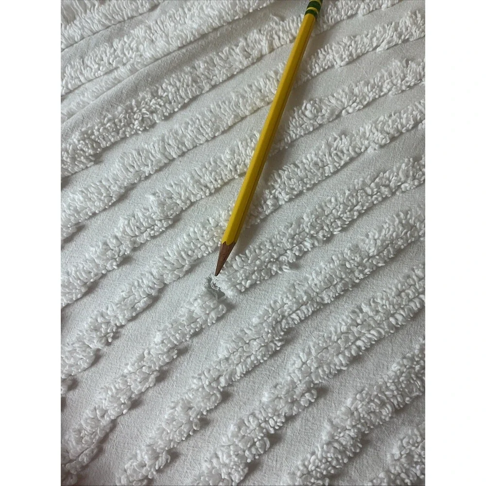 Vtg Ralph Lauren Tufted Chenille Twin Bedspread Pale Yellow 70s